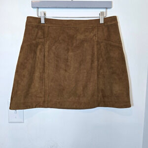Abercrombie & Fitch Faux Suede Brown Mini Skirt Size 10